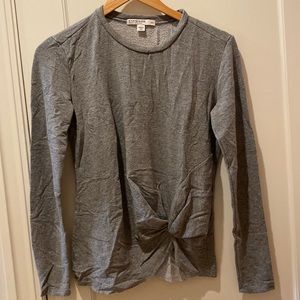 Grey casual top with French knot design